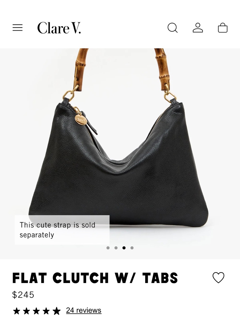 Clare V — Flat Clutch W/ Tabs — Petit Caviar - Picture 3 of 15